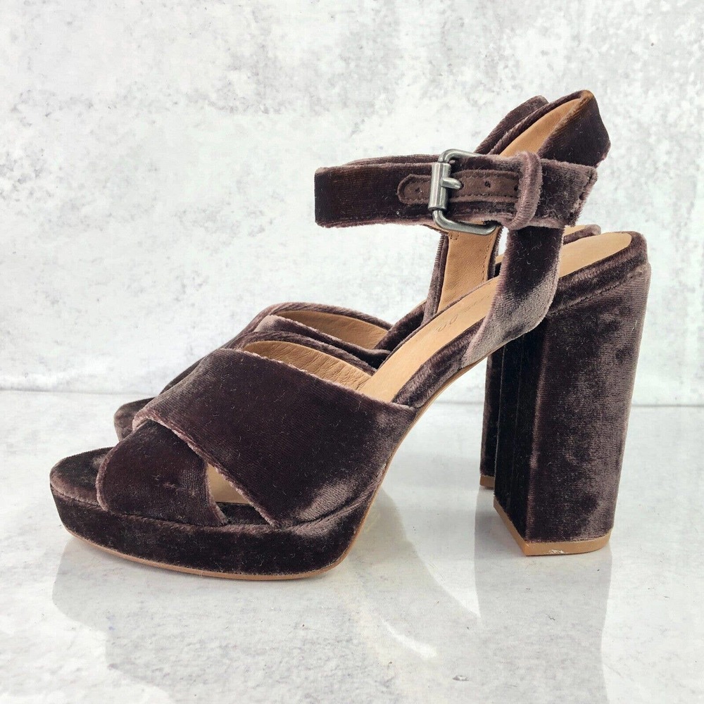Madewell The Vanessa Womens 6 Sandals Block Heel Velvet